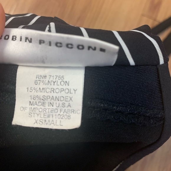 Robin Piccone Black & White Bandeau Bikini Top - Picture 4 of 5